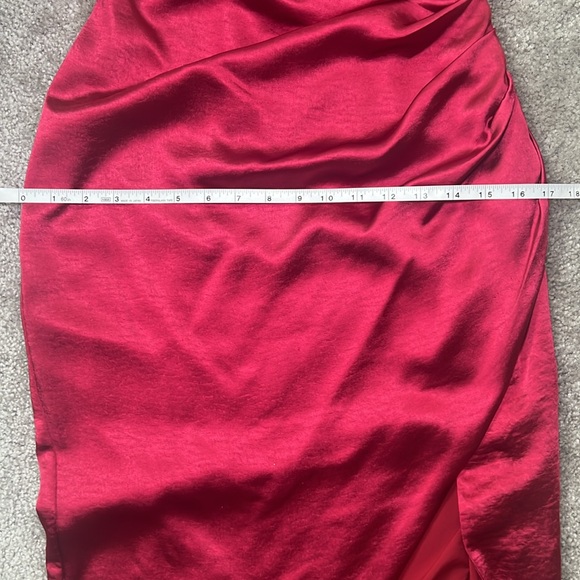 Preowned Elliat Revolve Cassini Red one shoulder Asymmetrical midi dress XS - Picture 10 of 10